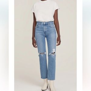 AGOLDE Wilder Light Wash Distressed Mid-Rise Comfort Straight Leg Jeans - sz 26